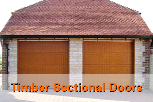 Timber sectional garage doors